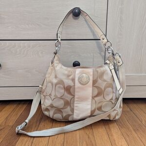 Coach Beige Signature Shoulder Bag